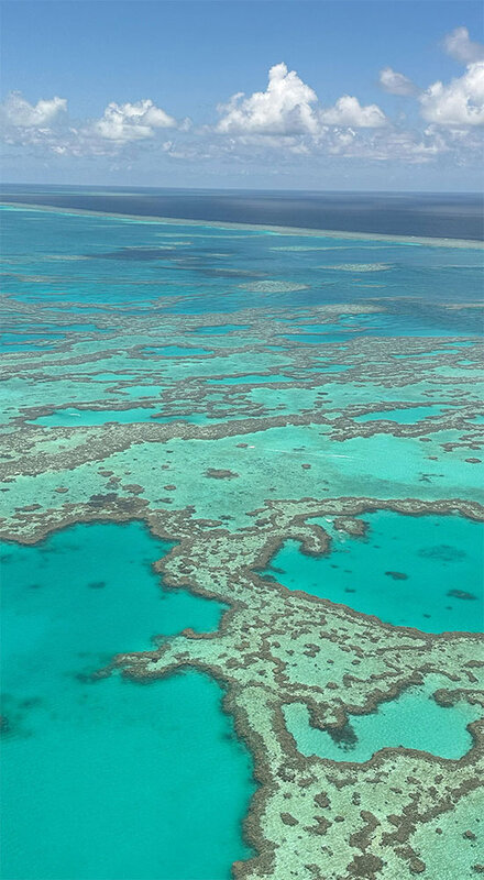 Das Great Barrier Reef streckt sich bis in den Horizont. | © Bastian Ortner