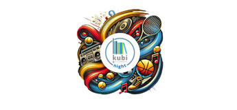 Logo kubi in der Mitte und rund  herum verschiedene Spielzeuge | © FH Kufstein Tirol.KI-generiert mit DALL-E