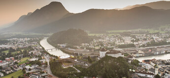 Die Stadt Kufstein von oben mit Blick auf Festung und Inn | © TVB Kufsteinerland