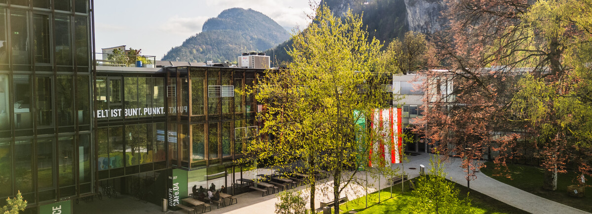 Aufsicht der FH Kufstein Tirol und dem Campus Park. | © FH Kufstein Tirol